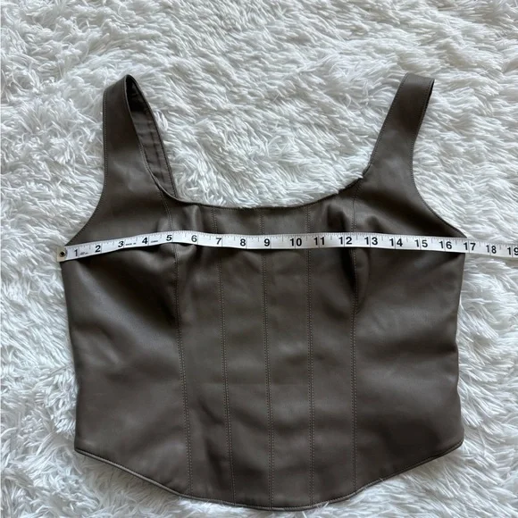 Abercrombie & Fitch Faux Leather Crop Corset Top - Picture 8 of 13